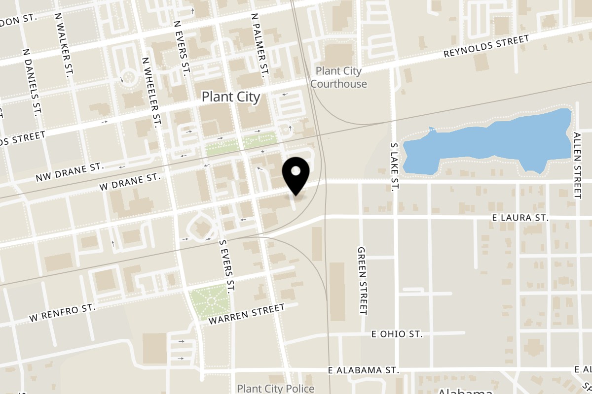 Map showing the location of Stage 201 on 201 E Dr Martin Luther King Jr Blvd in Plant City